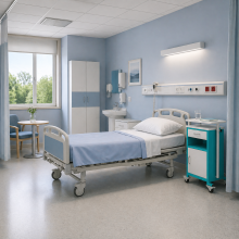 Nachttisch auf Rollen, BEDSIDE CAB M WE/GE, Abbildung