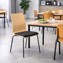 Esszimmerstuhl aus Holz mit gepolstertem Sitz, EATSEAT ICH SHELL WOOD, Abbildung