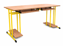 Zweisitzer-Computertisch mit Schubladen, SCHOOLBENCH RM PC 2