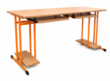 Zweisitzer-Computertisch mit Schubladen, SCHOOLBENCH RM PC 2