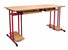Zweisitzer-Computertisch mit Schubladen, SCHOOLBENCH RM PC 2