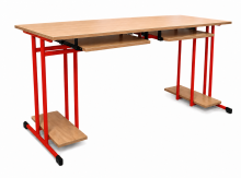 Zweisitzer-Computertisch mit Schubladen, SCHOOLBENCH RM PC 2
