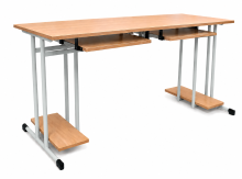 Zweisitzer-Computertisch mit Schubladen, SCHOOLBENCH RM PC 2