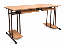 Zweisitzer-Computertisch mit Schubladen, SCHOOLBENCH RM PC 2