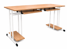 Zweisitzer-Computertisch mit Schubladen, SCHOOLBENCH RM PC 2