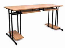 Zweisitzer-Computertisch mit Schubladen, SCHOOLBENCH RM PC 2