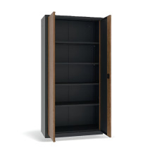 Büroschrank mit Holzfurnier an der Tür, DOCUCAB WOOD M 1990/1000/435 7016/WALNUSS 