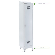 LOCKER H 1 BW | 1-türiger Gardarobenspind mit Trenneinsatz