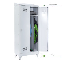 LOCKER H 2 BW | 2-türiger Gardarobenspind mit Trenneinsatz