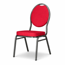 HALLSEAT MX ROUND AT/RD | Stuhl mit anthrazitem Metallgestell und schwarzer Bezug