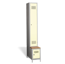 1 + 1-türiger Kleiderschrank mit eingebauter Sitzbank und Schuhschrank, COMFORT H 1 