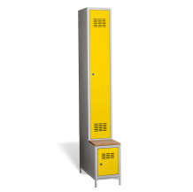 1 + 1-türiger Kleiderschrank mit eingebauter Sitzbank und Schuhschrank, COMFORT H 1 