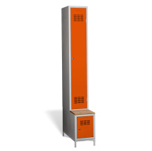 1 + 1-türiger Kleiderschrank mit eingebauter Sitzbank und Schuhschrank, COMFORT H 1 