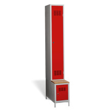 1 + 1-türiger Kleiderschrank mit eingebauter Sitzbank und Schuhschrank, COMFORT H 1 