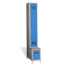 1 + 1-türiger Kleiderschrank mit eingebauter Sitzbank und Schuhschrank, COMFORT H 1 
