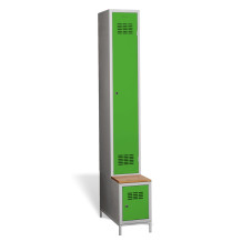1 + 1-türiger Kleiderschrank mit eingebauter Sitzbank und Schuhschrank, COMFORT H 1 