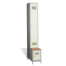 1 + 1-türiger Kleiderschrank mit eingebauter Sitzbank und Schuhschrank, COMFORT H 1 
