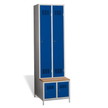 2 + 2-türiger Kleiderschrank mit eingebauter Sitzbank und Schuhschränken, COMFORT H 2
