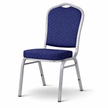 HALLSEAT MX STRONG SR/BE | Stuhl mit Metallgestell und blauer Bezug