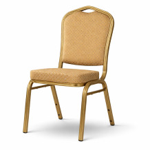 HALLSEAT MX STRONG OGD/BN | Stuhl mit Metallgestell und karameller Bezug