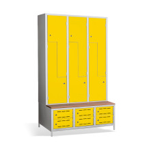 6 + 6-türiger Kleiderschrank mit eingebauter Sitzbank und Schuhschränken, COMFORT H Z6 400