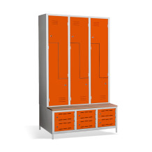 6 + 6-türiger Kleiderschrank mit eingebauter Sitzbank und Schuhschränken, COMFORT H Z6 400