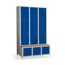 6 + 6-türiger Kleiderschrank mit eingebauter Sitzbank und Schuhschränken, COMFORT H Z6 400