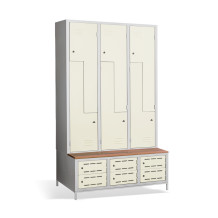 6 + 6-türiger Kleiderschrank mit eingebauter Sitzbank und Schuhschränken, COMFORT H Z6 400
