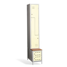  2 + 2-türiger Kleiderschrank mit eingebauter Sitzbank und Schuhschränken, COMFORT H Z2 300