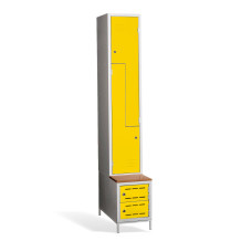  2 + 2-türiger Kleiderschrank mit eingebauter Sitzbank und Schuhschränken, COMFORT H Z2 300