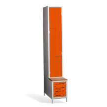  2 + 2-türiger Kleiderschrank mit eingebauter Sitzbank und Schuhschränken, COMFORT H Z2 300