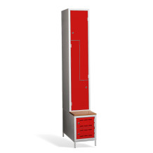  2 + 2-türiger Kleiderschrank mit eingebauter Sitzbank und Schuhschränken, COMFORT H Z2 300