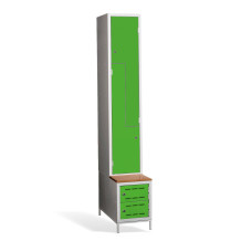  2 + 2-türiger Kleiderschrank mit eingebauter Sitzbank und Schuhschränken, COMFORT H Z2 300