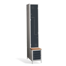  2 + 2-türiger Kleiderschrank mit eingebauter Sitzbank und Schuhschränken, COMFORT H Z2 300