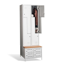 4 + 4-türiger Kleiderschrank mit eingebauter Sitzbank und Schuhschränken, COMFORT H Z4 400