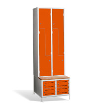 4 + 4-türiger Kleiderschrank mit eingebauter Sitzbank und Schuhschränken, COMFORT H Z4 400