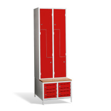 4 + 4-türiger Kleiderschrank mit eingebauter Sitzbank und Schuhschränken, COMFORT H Z4 400