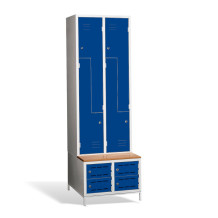  4 + 4-türiger Kleiderschrank mit eingebauter Sitzbank und Schuhschränken, COMFORT H Z4 300