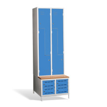  4 + 4-türiger Kleiderschrank mit eingebauter Sitzbank und Schuhschränken, COMFORT H Z4 300