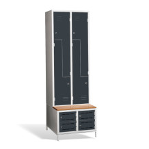  4 + 4-türiger Kleiderschrank mit eingebauter Sitzbank und Schuhschränken, COMFORT H Z4 300