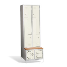  4 + 4-türiger Kleiderschrank mit eingebauter Sitzbank und Schuhschränken, COMFORT H Z4 300