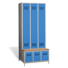 3 + 3-türiger Kleiderschrank mit eingebauter Sitzbank und Schuhschränken, COMFORT H 3