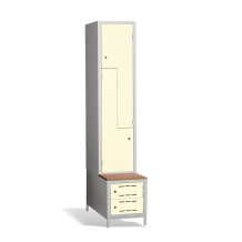 2 + 2-türiger Kleiderschrank mit eingebauter Sitzbank und Schuhschränken, COMFORT H Z2 400