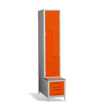 2 + 2-türiger Kleiderschrank mit eingebauter Sitzbank und Schuhschränken, COMFORT H Z2 400