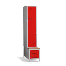 2 + 2-türiger Kleiderschrank mit eingebauter Sitzbank und Schuhschränken, COMFORT H Z2 400