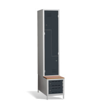 2 + 2-türiger Kleiderschrank mit eingebauter Sitzbank und Schuhschränken, COMFORT H Z2 400