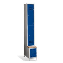 2 + 2-türiger Kleiderschrank mit eingebauter Sitzbank und Schuhschränken, COMFORT H 1/2 