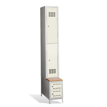 2 + 2-türiger Kleiderschrank mit eingebauter Sitzbank und Schuhschränken, COMFORT H 1/2 