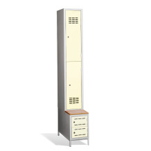 2 + 2-türiger Kleiderschrank mit eingebauter Sitzbank und Schuhschränken, COMFORT H 1/2 