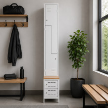  2 + 2-türiger Kleiderschrank mit eingebauter Sitzbank und Schuhschränken, COMFORT H Z2 300, Abbildung